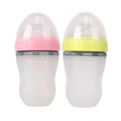 8oz Ultra Wide Neck Squeeze Silicone Milk Bottles